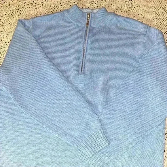 J McLaughlin combed cotton quarter zip sweater - Picture 1 of 8